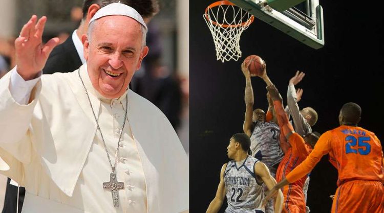 Fantásticas fotos del Papa Francisco jugando al baloncesto que se han hecho virales en las redes sociales