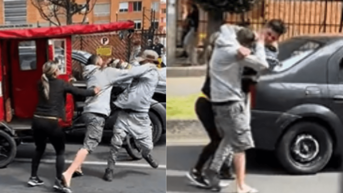 Un conductor de coche y otro de bicitaxi se pelearon en una calle de Bogotá ➤ Buzzday.info