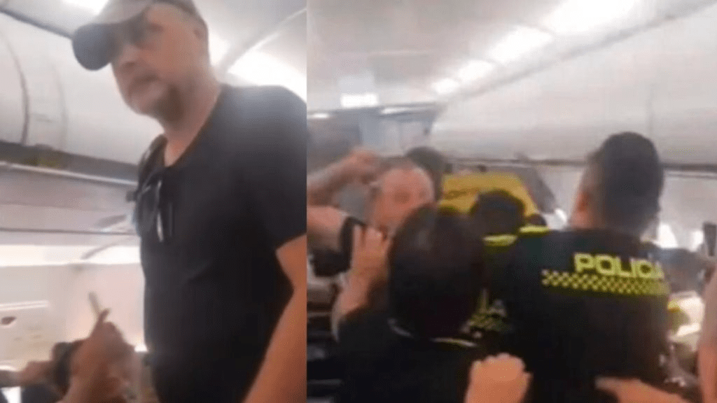 El vídeo es indignante y muestra al pasajero agrediendo a los agentes después de que le pidieran que bajara del avión ➤ Buzzday.info