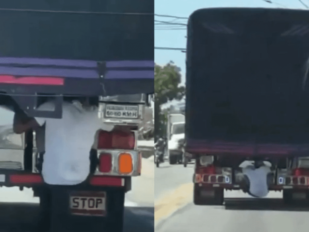 Ha aparecido un vídeo en el que se ve a unos ladrones que se cuelgan de la parte trasera de un camión para robar farolas ➤ Buzzday.info