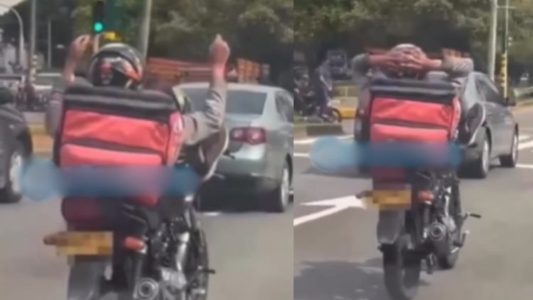 Vídeo: Un propietario conducía su motocicleta con los pies apoyados en los brazos