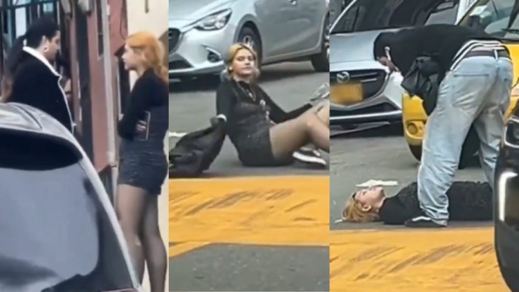 VIDEO: una mujer le hizo un berrinche a su novio y se tiró al suelo en plena calle