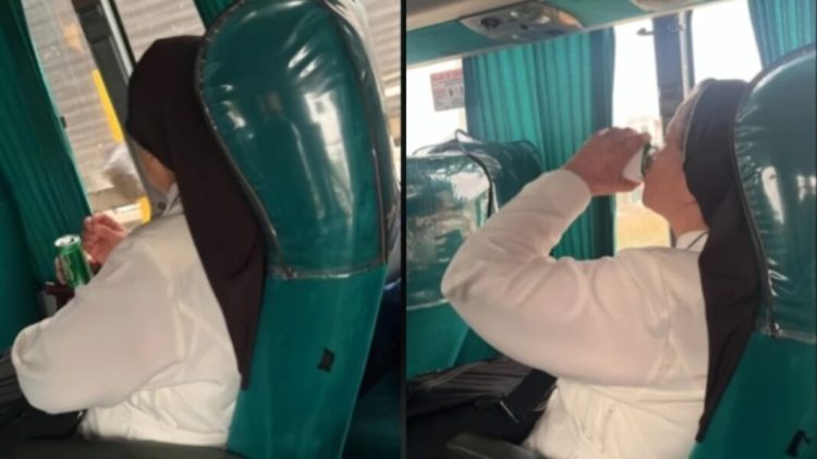 ¡Todo es culpa del calor! Pillan a 2 monjas bebiendo alcohol en un autobús | Vídeo