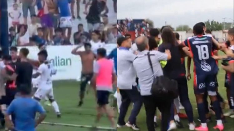 Video: futbolistas e hinchas se fueron a los golpes tras perder un partido