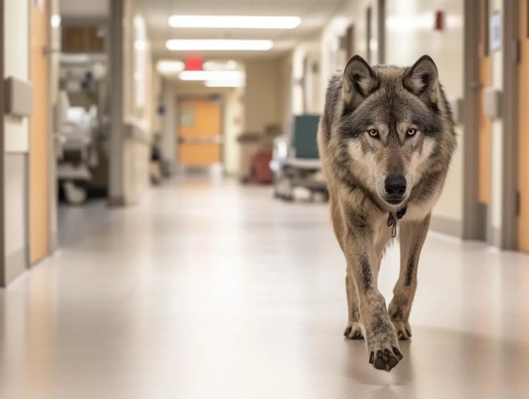 Um lobo entrou em um hospital – a enfermeira começou a chorar