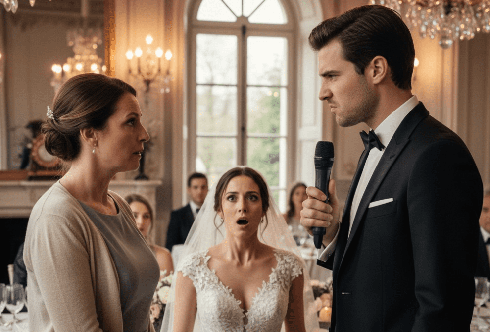 En una boda, su hijo insultó a su madre, y ella le quitó el micrófono ➤ Buzzday.info
