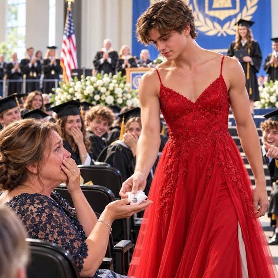 Por qué Ethan apareció en la graduación con un vestido rojo… y la historia detrás de ello