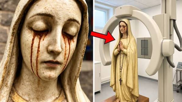 Rozsdás könnyeket hullat Szűz Mária szobra; röntgenfelvétel tárja fel, mi rejtőzik a belsejében ➤ Buzzday.info